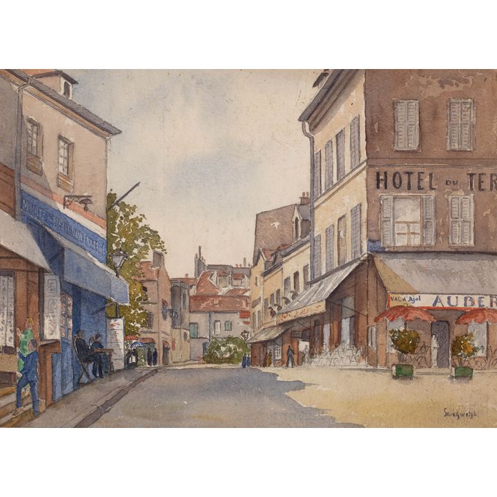 Nathan Grunsweigh | Place du Tertre w Paryżu (praca dwustronna)