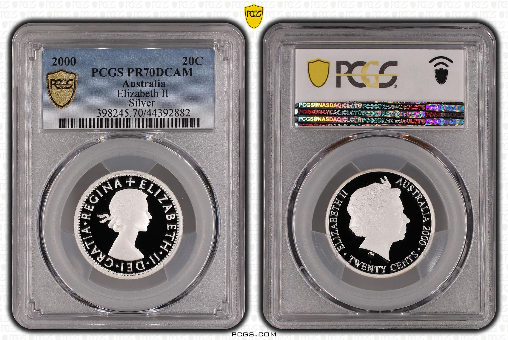 2000 Australia Twenty Cent, 20c Proof Elizabeth II Silver PCGS - PR70DCAM POP 26/0 -882