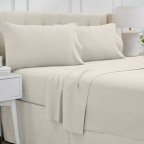 TWIN LALALOOM TWIN BED SHEET SET, SOFT MICROFIBER BEDDING, DEEP POCKET, 3 PIECE SHEETS AND PILLOWCASE SETS, MACHINE WASHABLE, CREA