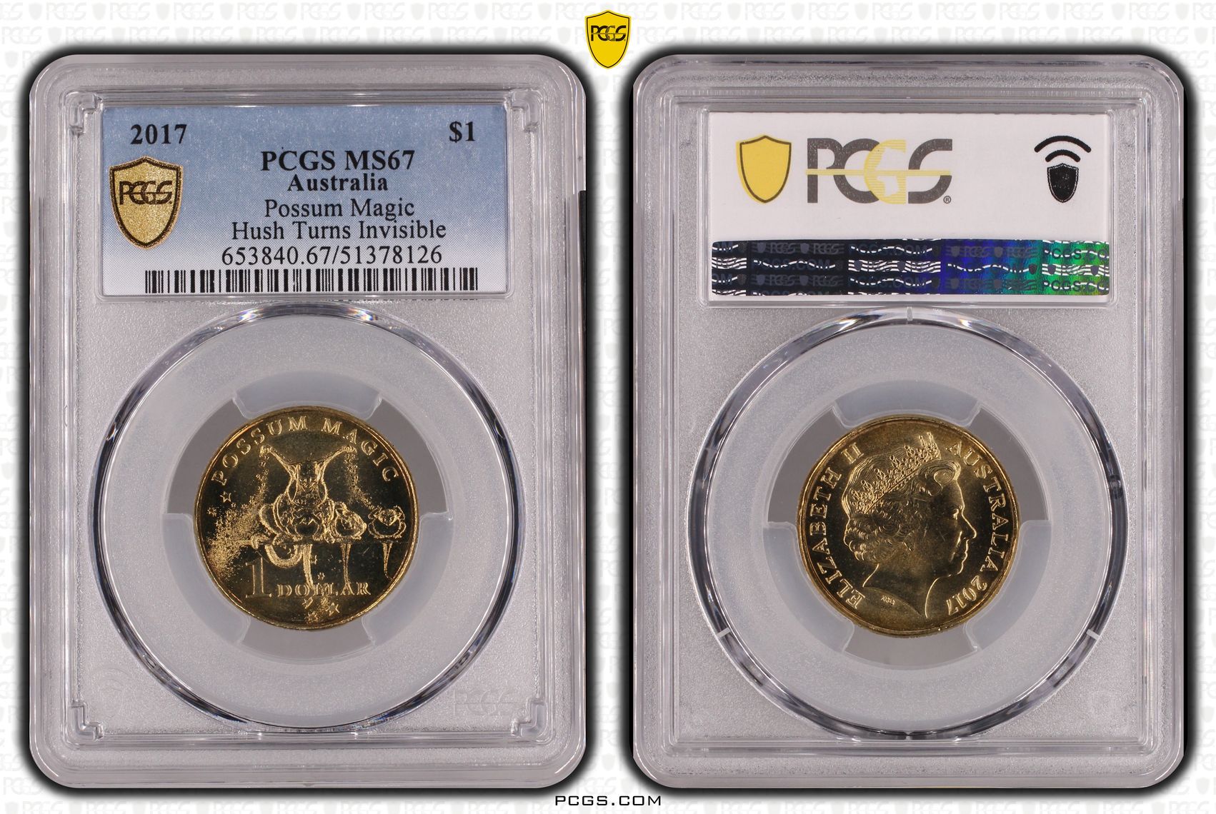 Possum Magic - Hush Turns Invisible, One Dollar, 2017, PCGS MS67
