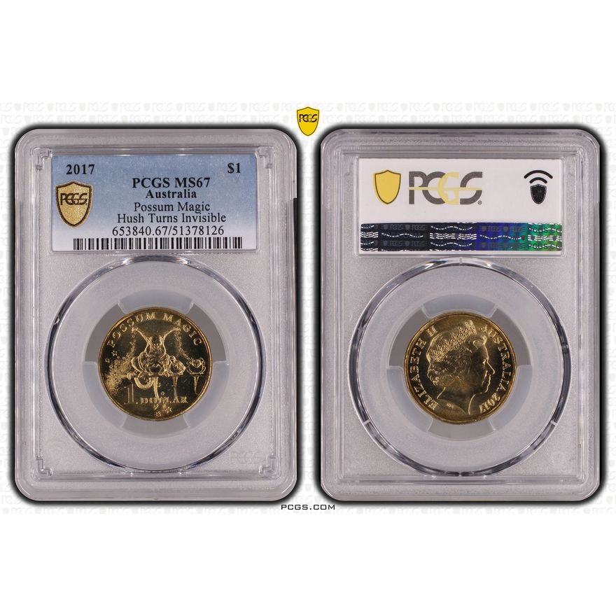 Possum Magic - Hush Turns Invisible, One Dollar, 2017, PCGS MS67