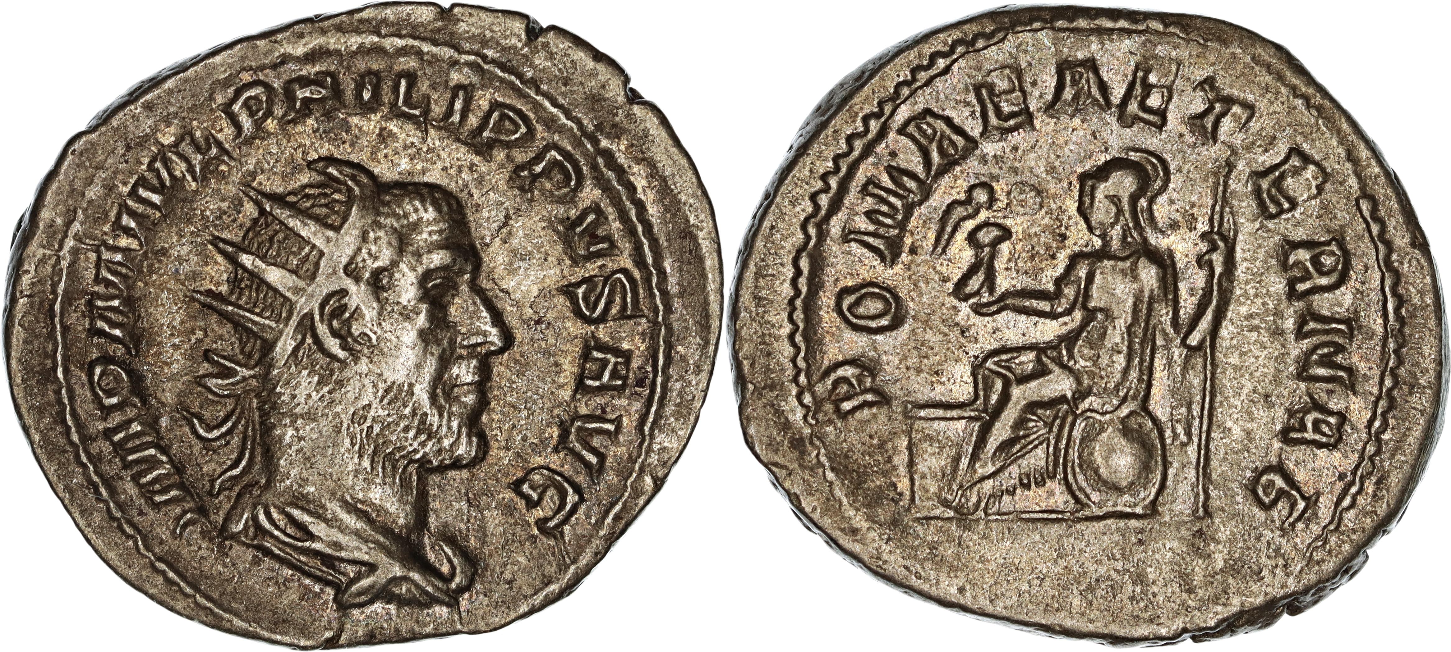 Roman Empire, Philip I, Silver Antoninianus, 247 AD, VF