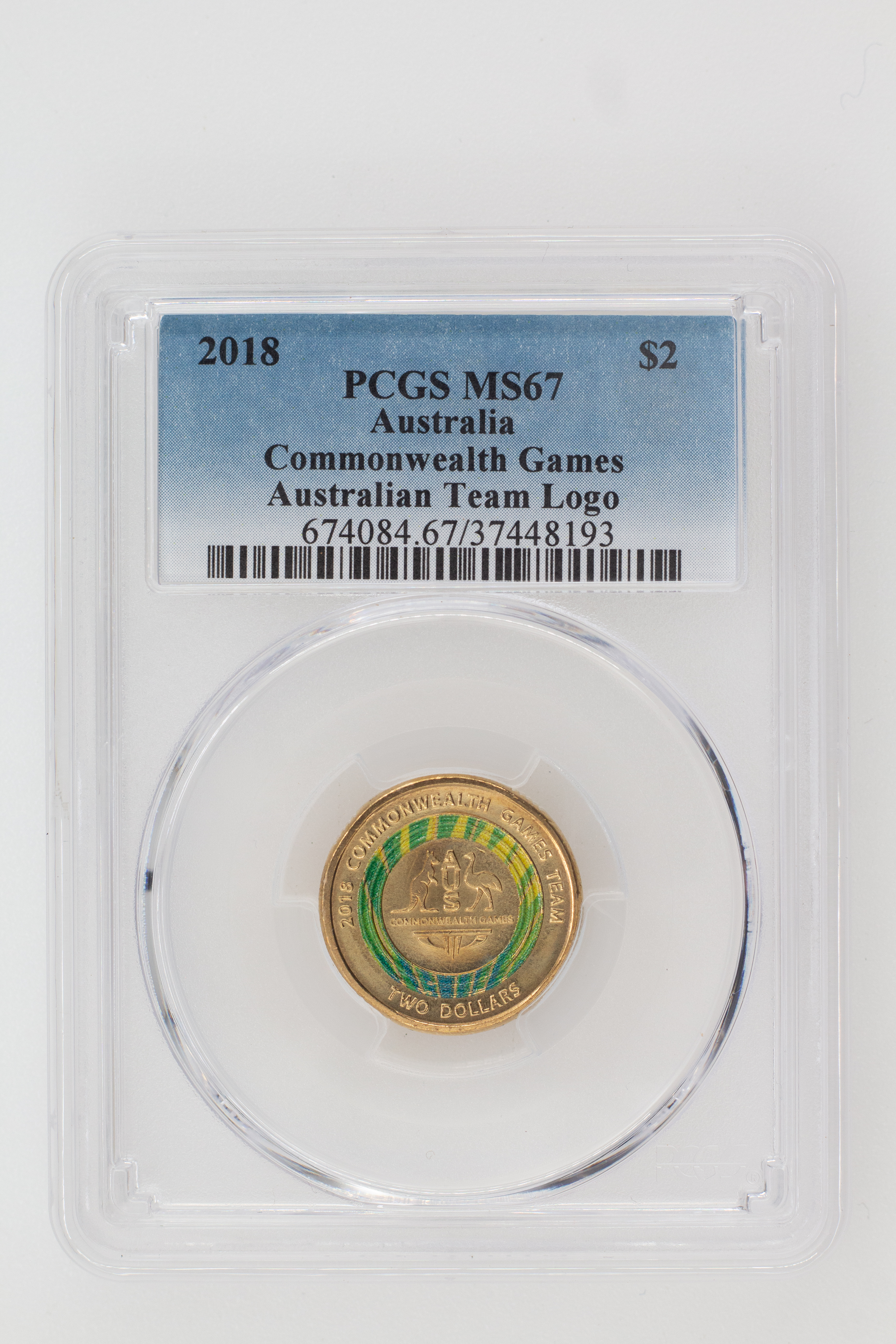 2018 Australia Two Dollar, $2 Commonwealth Games - Australian Team Logo PCGS - MS67 -193