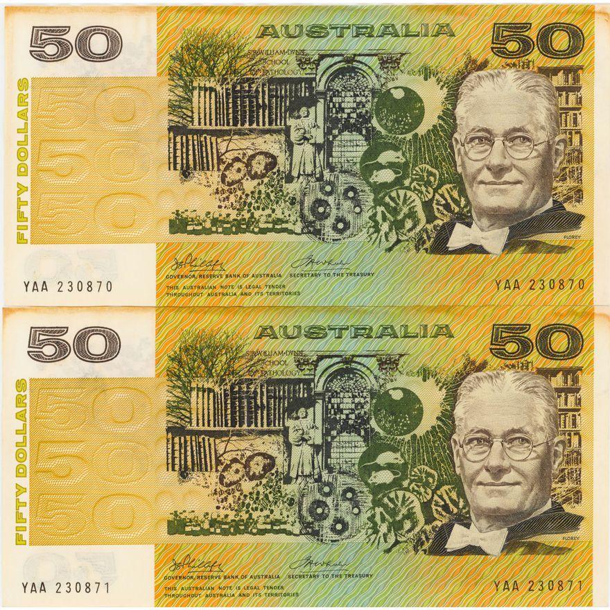 Phillips/Wheeler, Fifty Dollars, 1973,  aUNC