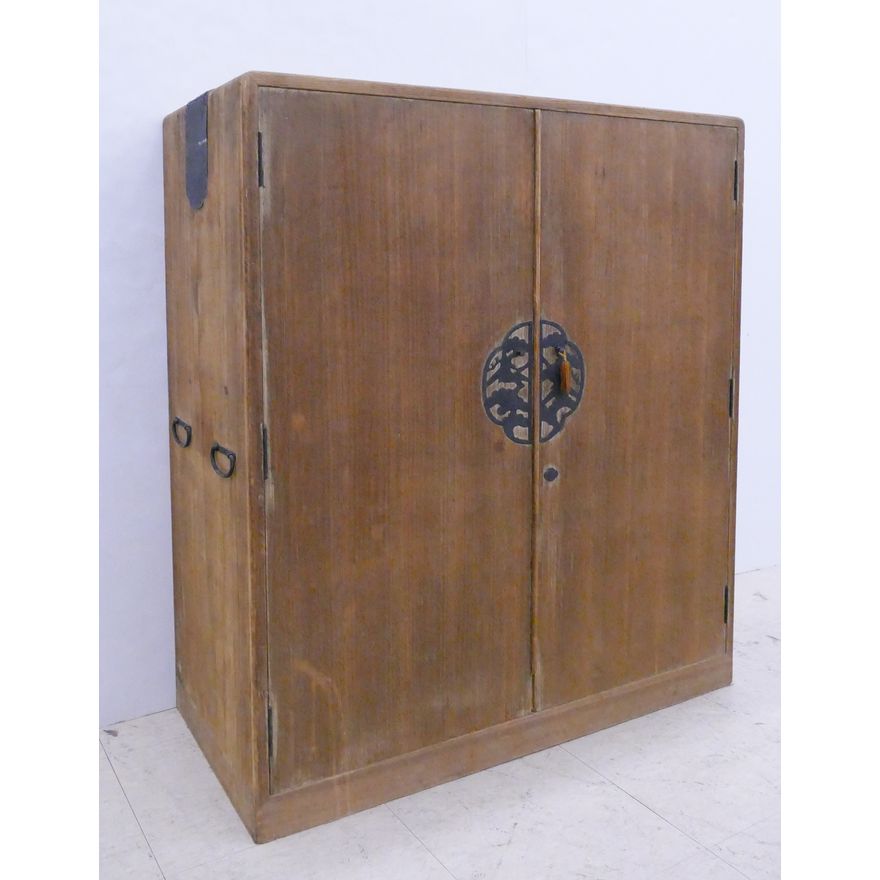 Japanese Art Deco 2 Door Tansu- some staining- 39x34x16''