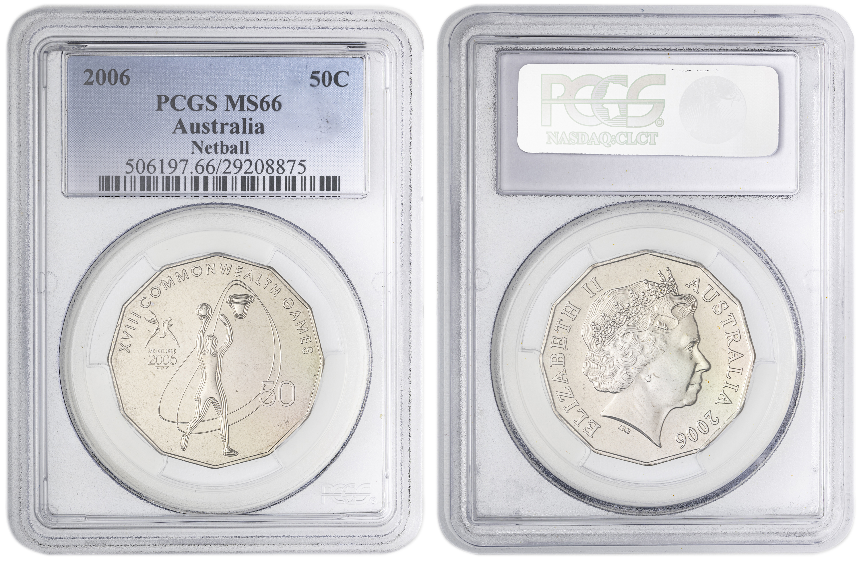 Netball , Fifty Cent, 2006, PCGS MS66