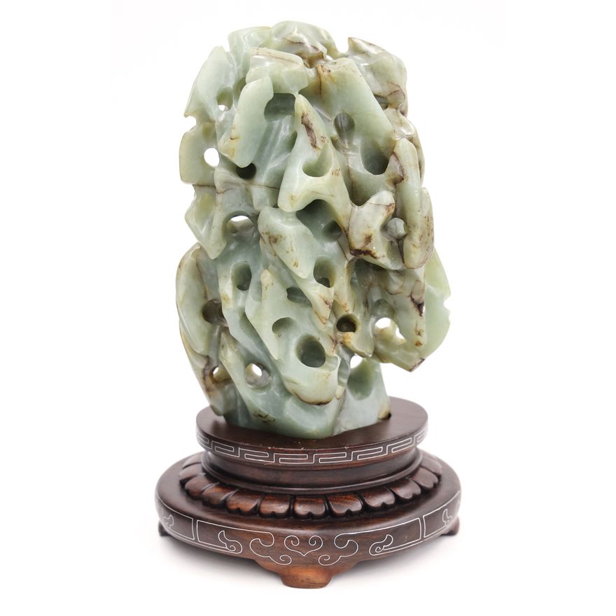 Chinese Ming Jade Scholar's Stone on Stand