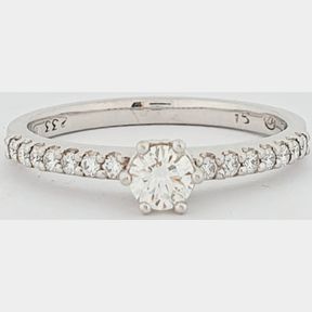 18CT WHITE GOLD RING WITH 0.240CT DIAMOND COLOUR I CLARITY VS & 0.140CT DIAMOND IN BAND - 51929/337