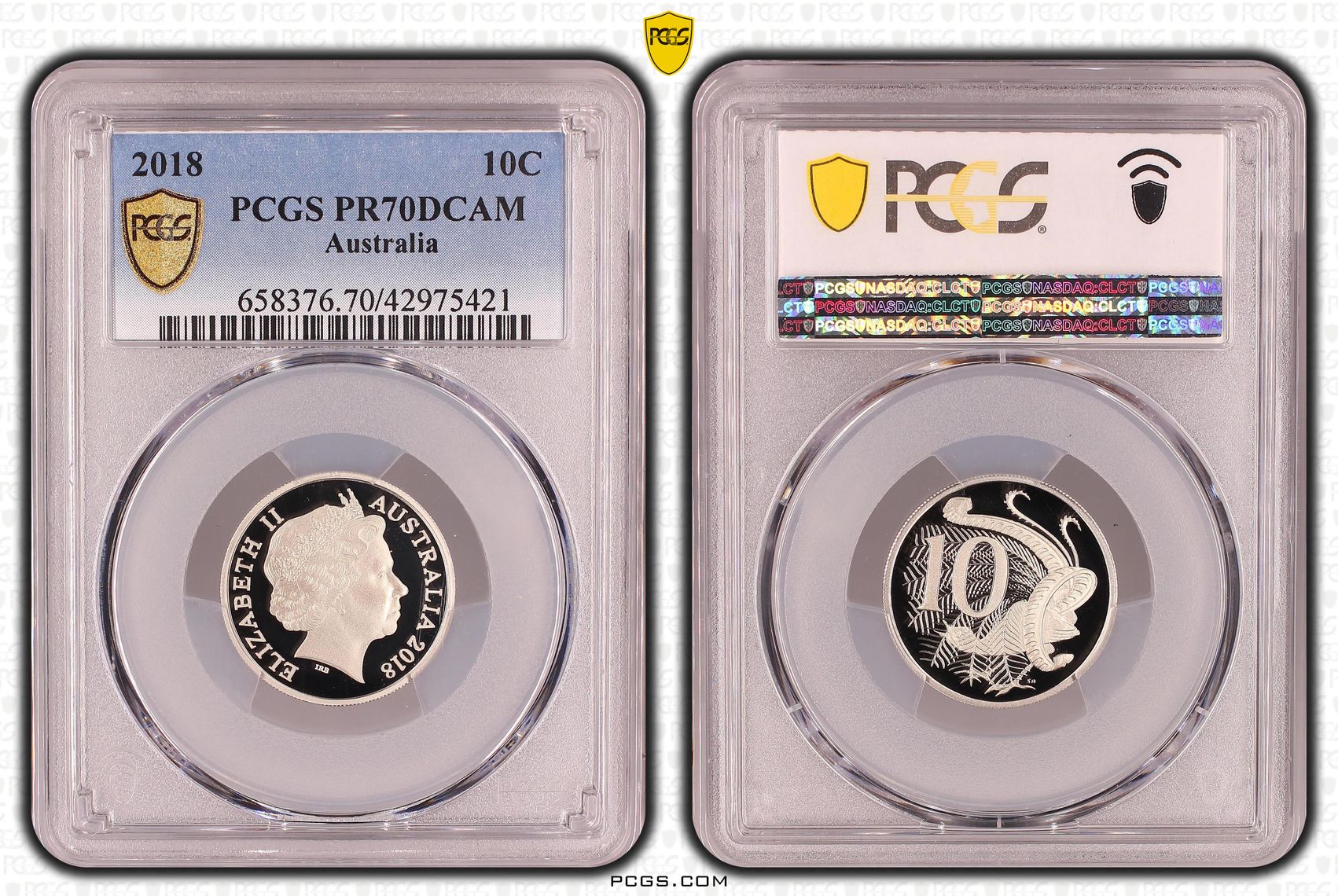 Ten Cent, 2018, Pcgs Pr70dcam
