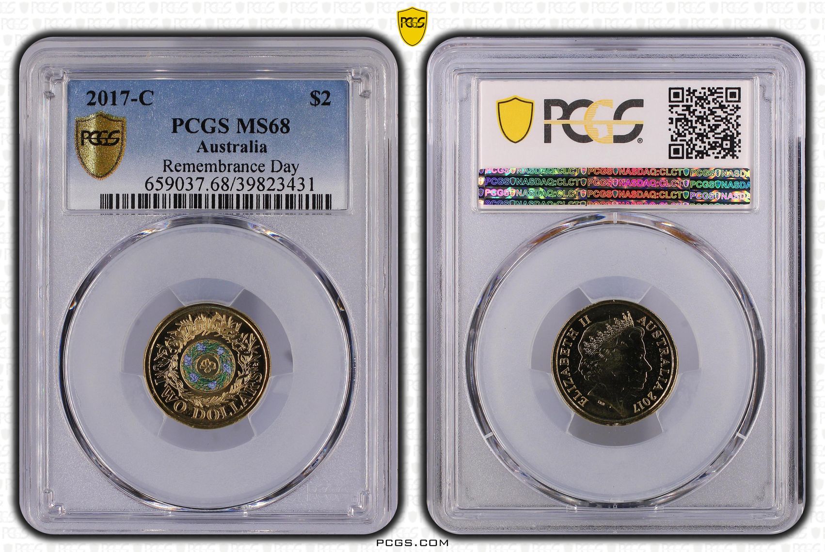 2017-C Australia Two Dollar, $2 Remembrance Day PCGS - MS68 -431