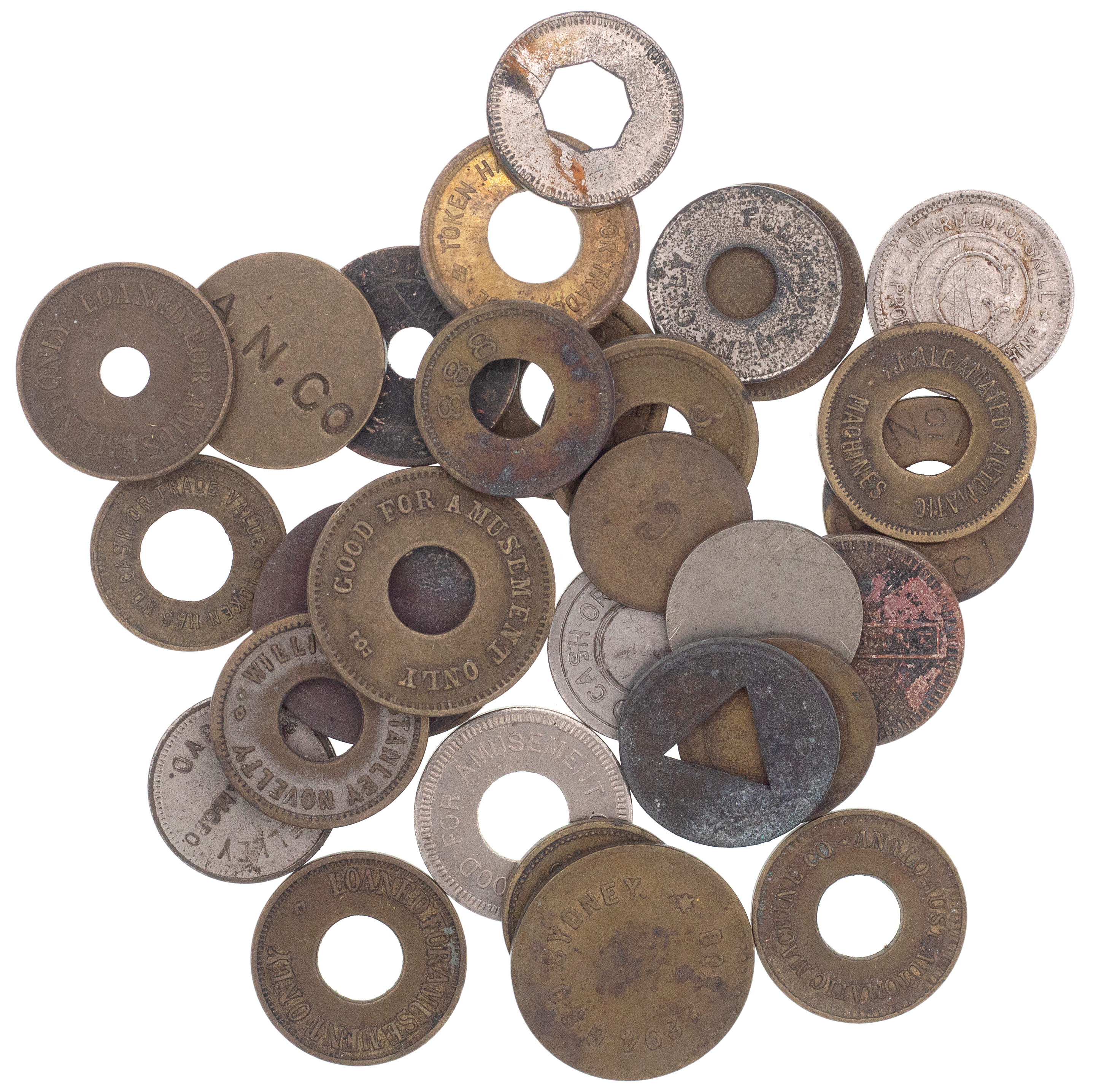 Amusement Tokens, 1930s - 1940s, VG - Fine