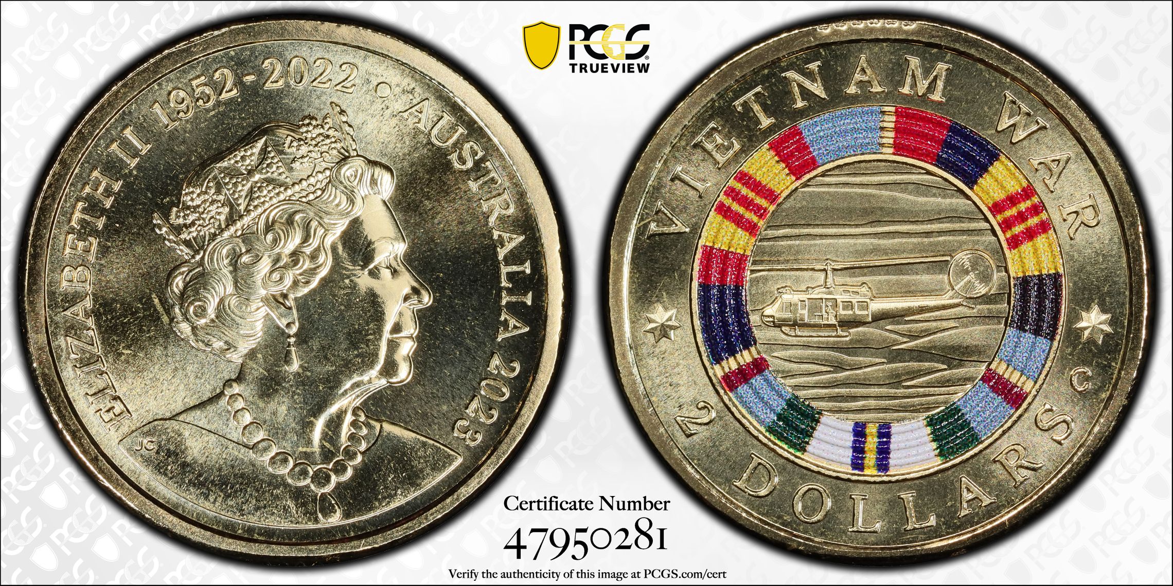 Elizabeth II, Vietnam War Colorized , Two Dollar, 2023-C, PCGS MS69