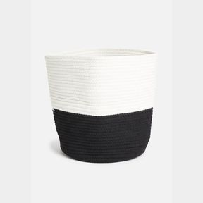 51665/3253 Cotton rope storage basket -White/Black | SJ B1 (S4)CB