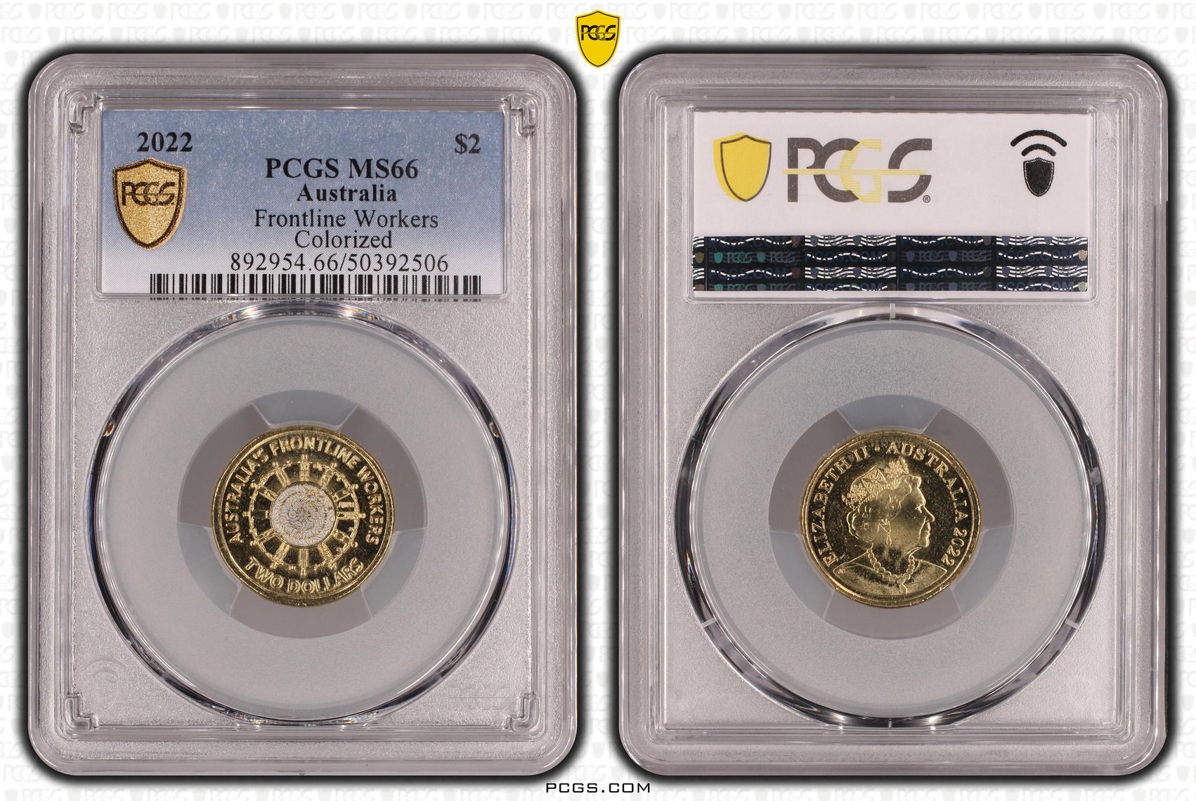 Frontline Workers Colorized , Two Dollar, 2022, PCGS MS66