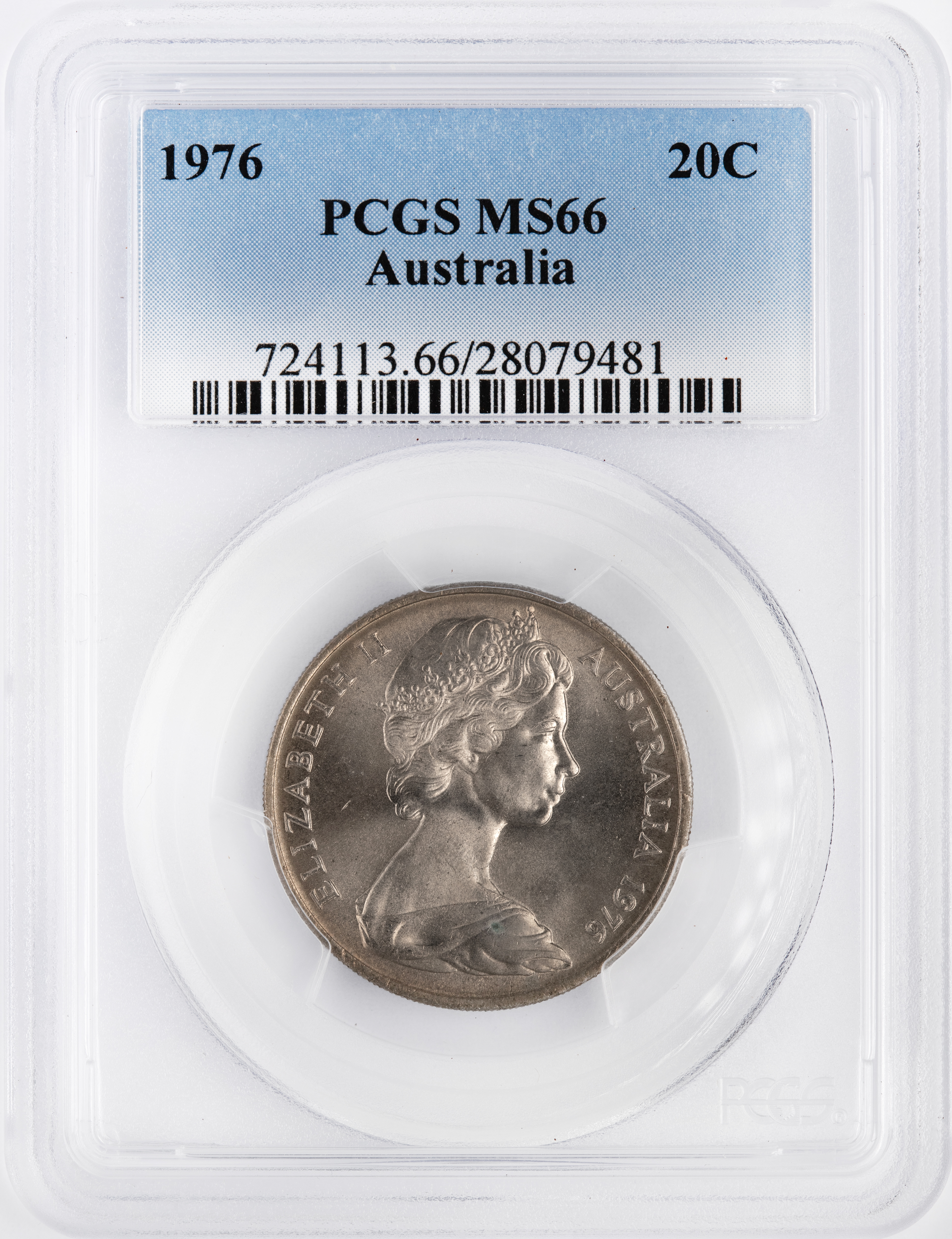 Twenty Cent, 1976, PCGS MS66