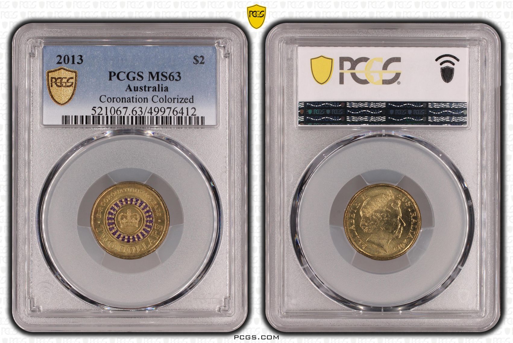 Coronation Colorized, Two Dollar, 2013, PCGS MS63