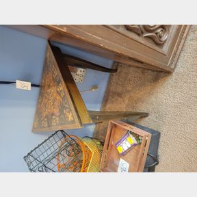 Vintage triangle decorative music box hidey hole table