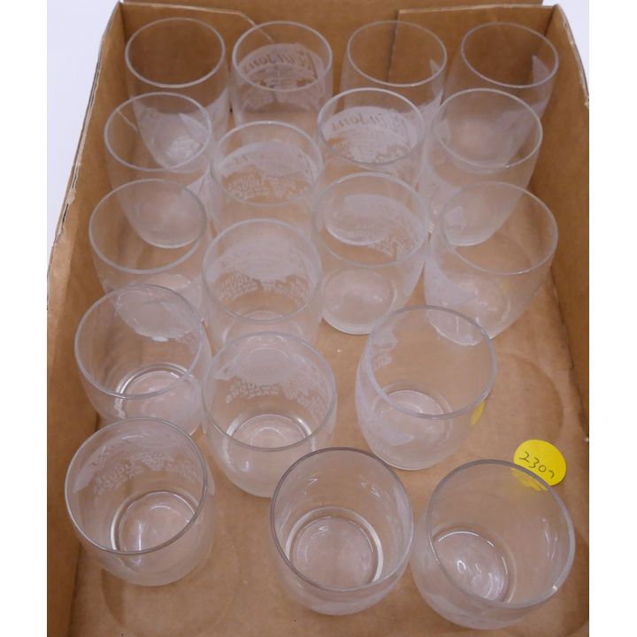 18pc Antique Levinsons Liquor Seattle Advertising Shot Glasses- 2''