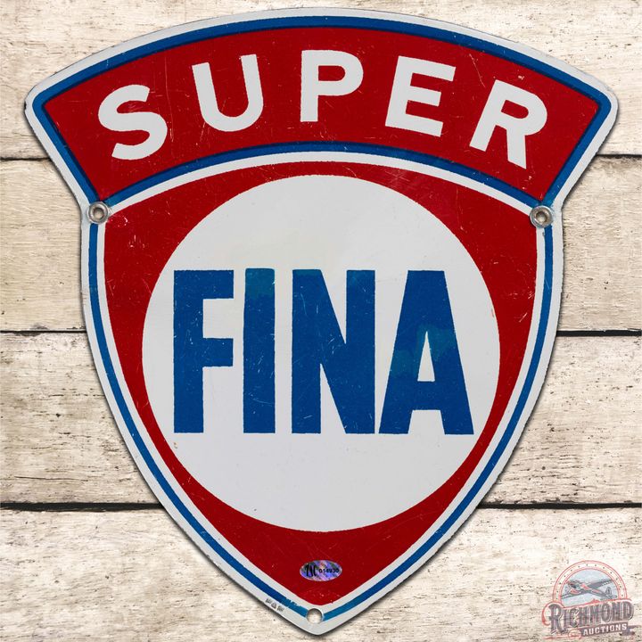 Super Fina Gasoline SS Porcelain Pump Plate Sign