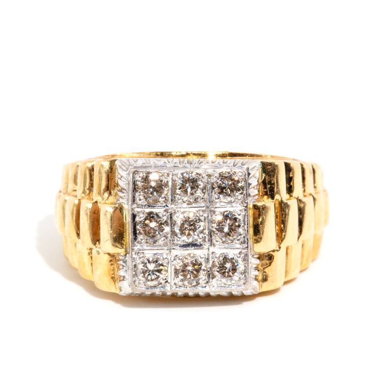 0.72 Carat Diamond Signet 18ct Gold Ring