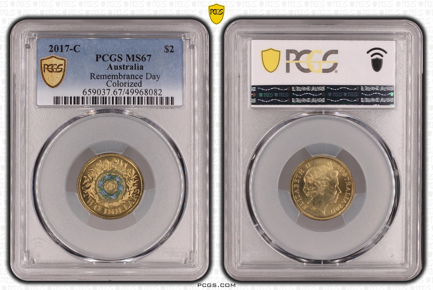 398 · Remembrance Day Colorized , Two Dollar, 2017-C, PCGS MS67