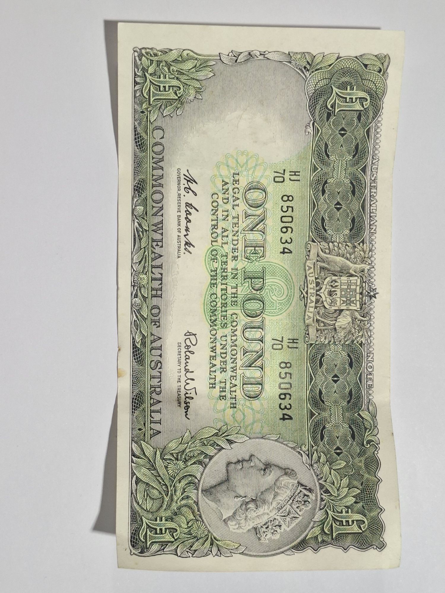 Commonwelth Of Australia One Pound Note