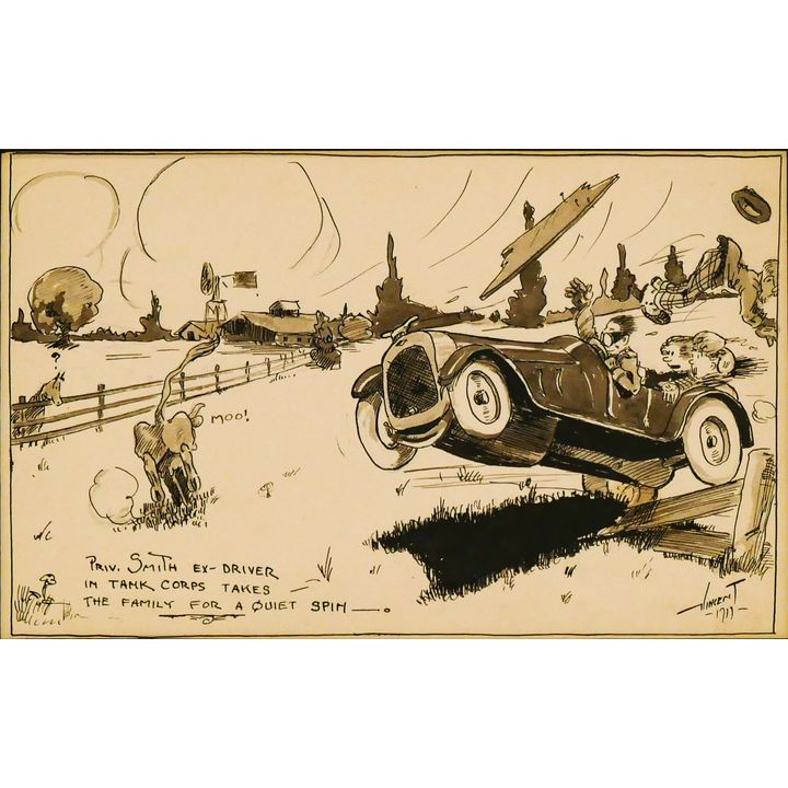 Andrew Vincent ''Private Smith Ex-Driver'' 1911 Ink on Paper Comic