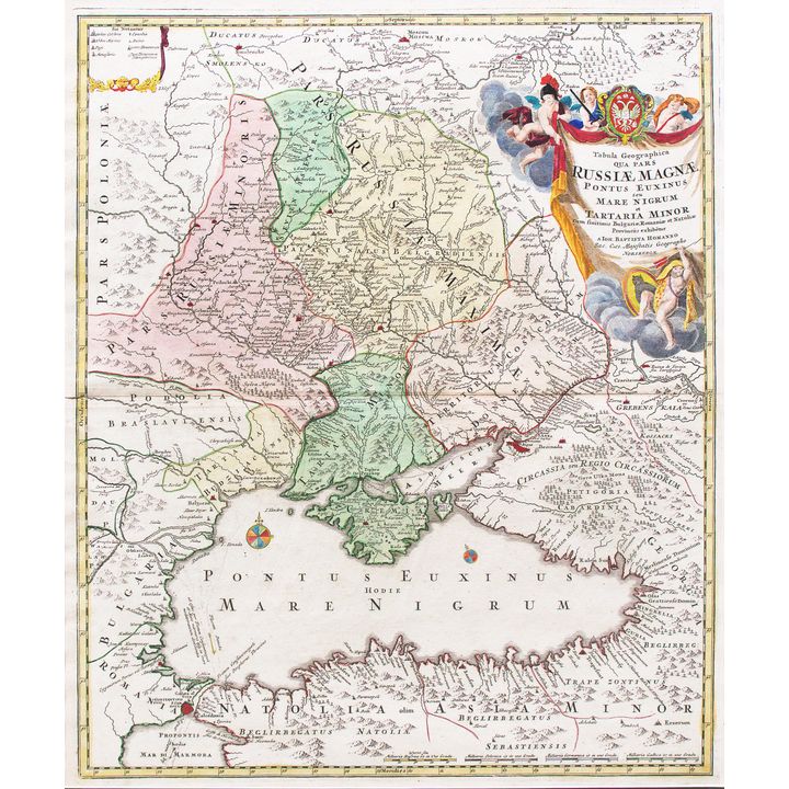 Johann Baptist Homann | Tabula geographica qua pars Russiae Magnae…, Norymberga, ok. 1720 r.