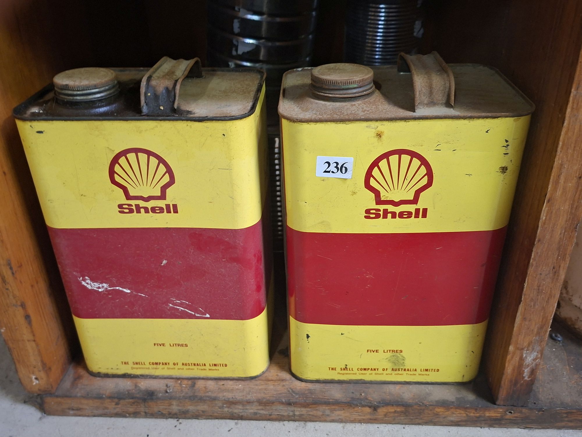 Shell Oil Cans