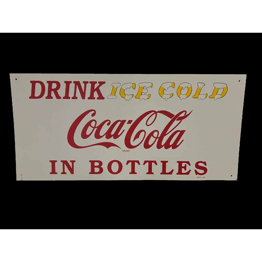 Reproduction Drink Ice Cold Coca Cola Coke In Bottles Tin Metal Soda Sign