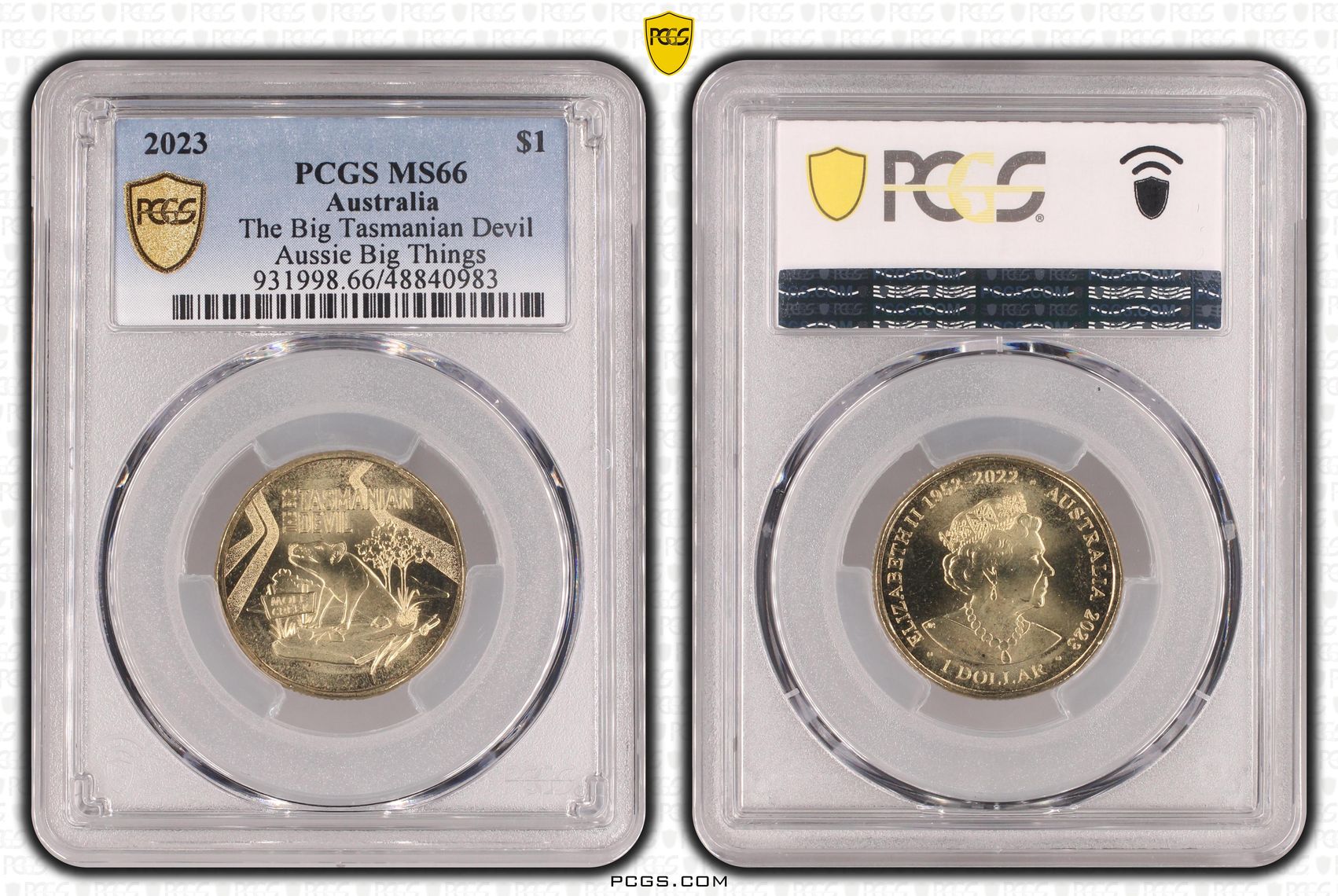 The Big Tasmanian Devil Aussie Big Things, One Dollar, 2023, PCGS MS66