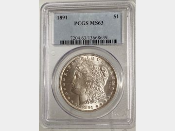 1891 USA PHILIDELPIA SILVER MORGAN DOLLAR MS63