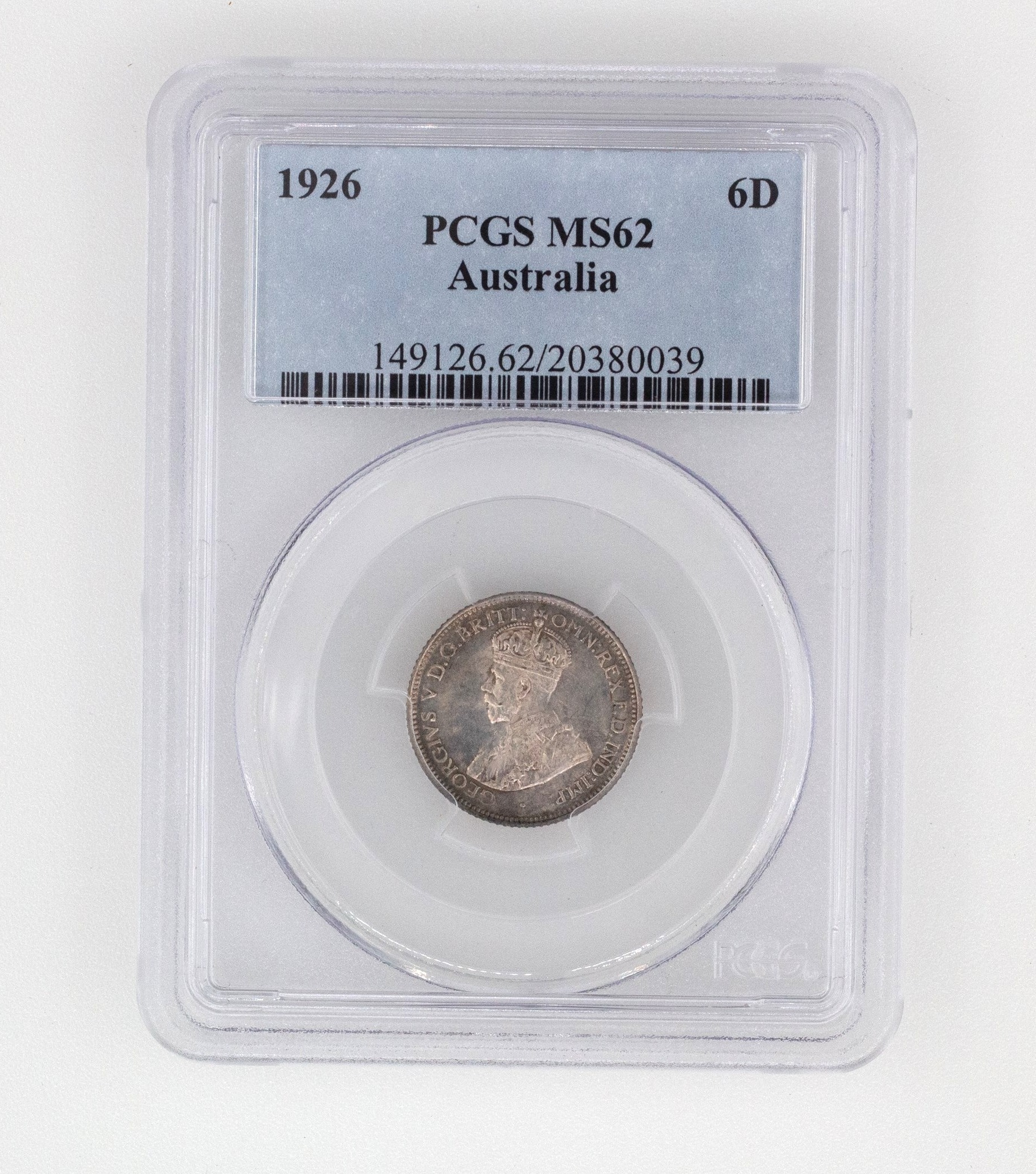 George V, Sixpence, MS62 , 1926