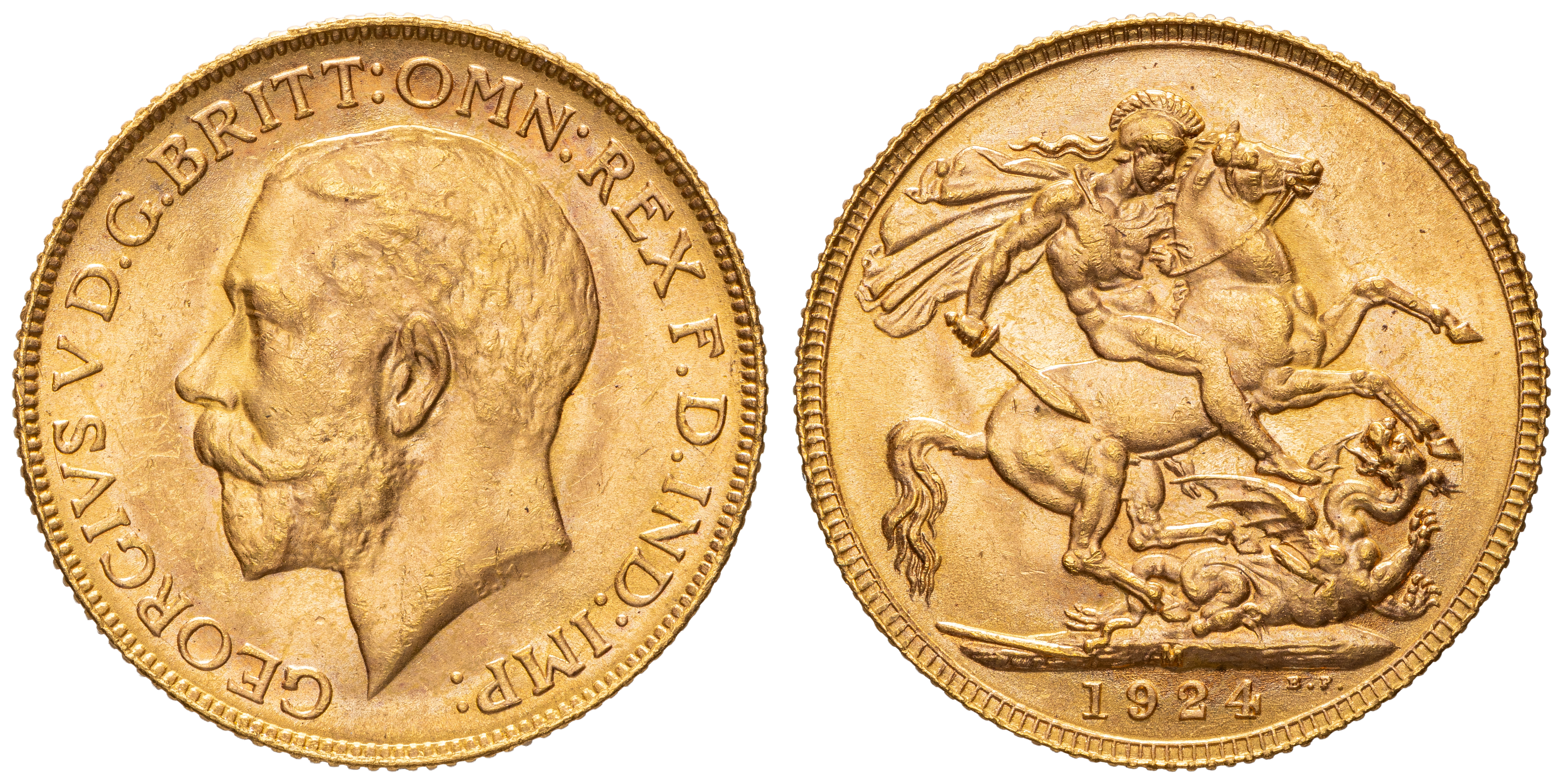 George V, Sovereign, 1924-M, aUNC