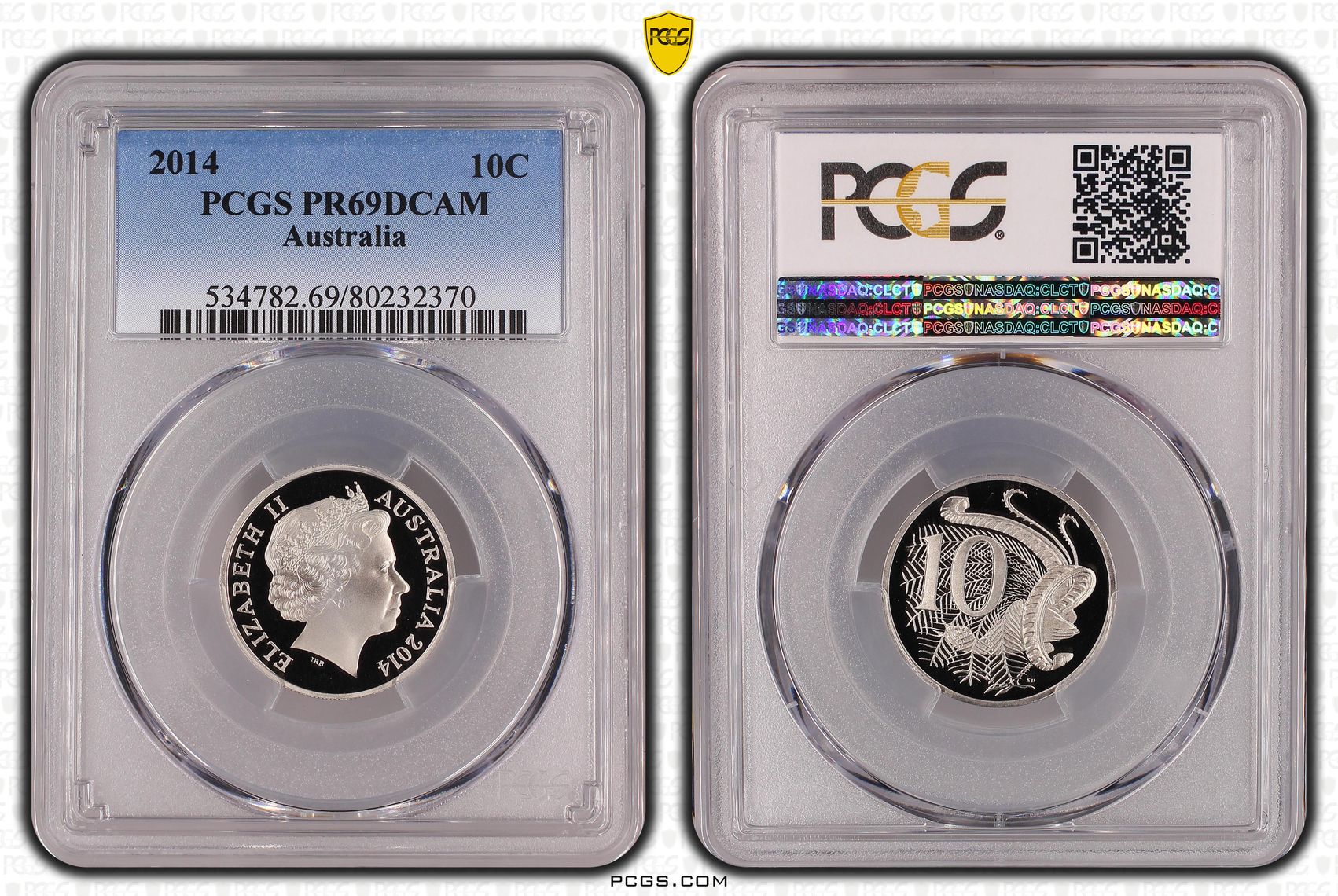 , Ten Cent, 2014, Pcgs Pr69dcam