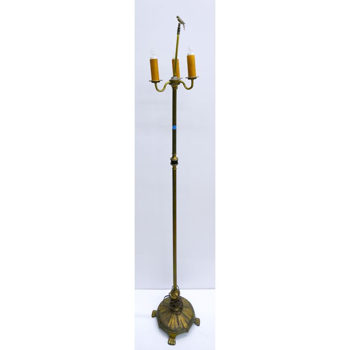 Vintage Three Pronged Brass Standing Floor Lamp 61''
