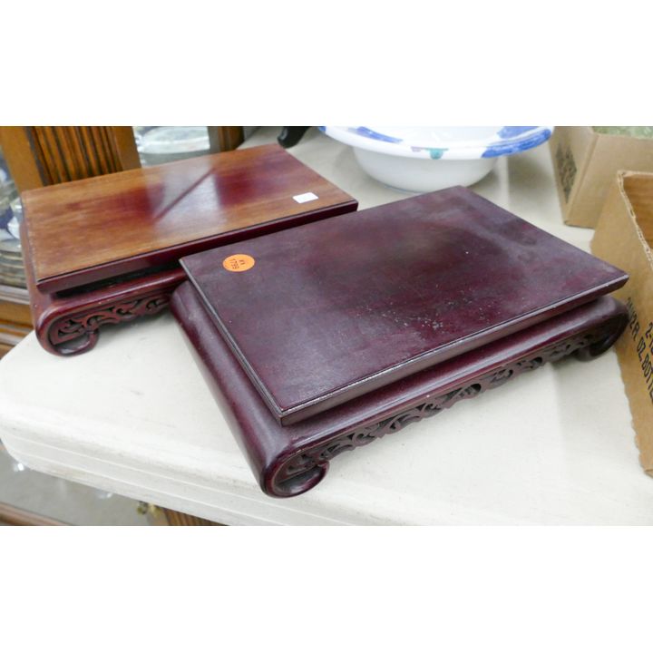 Pair Asian Rosewood Display Stands- 10x6''