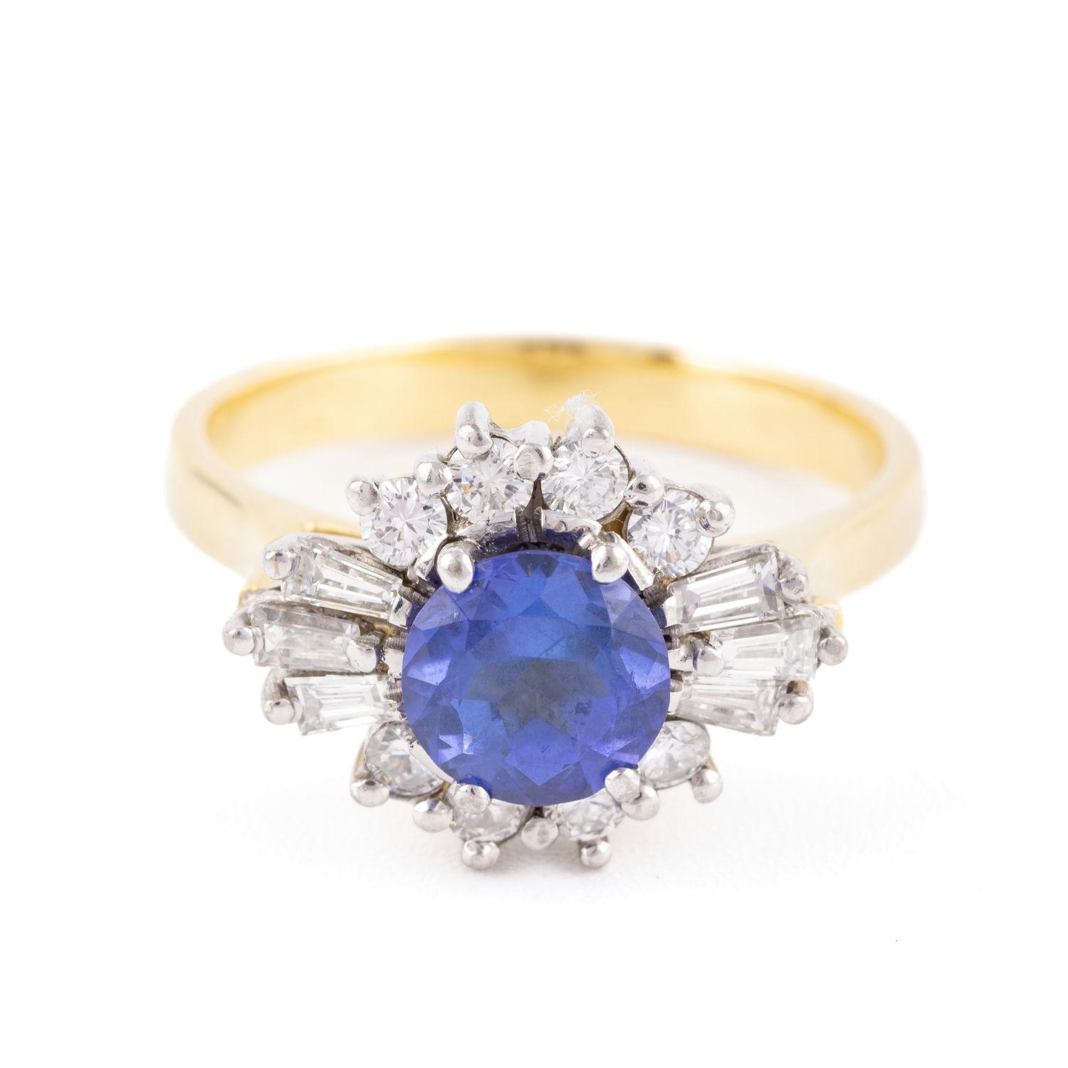 Tanzanite and Diamond Ring in 18ct Gold