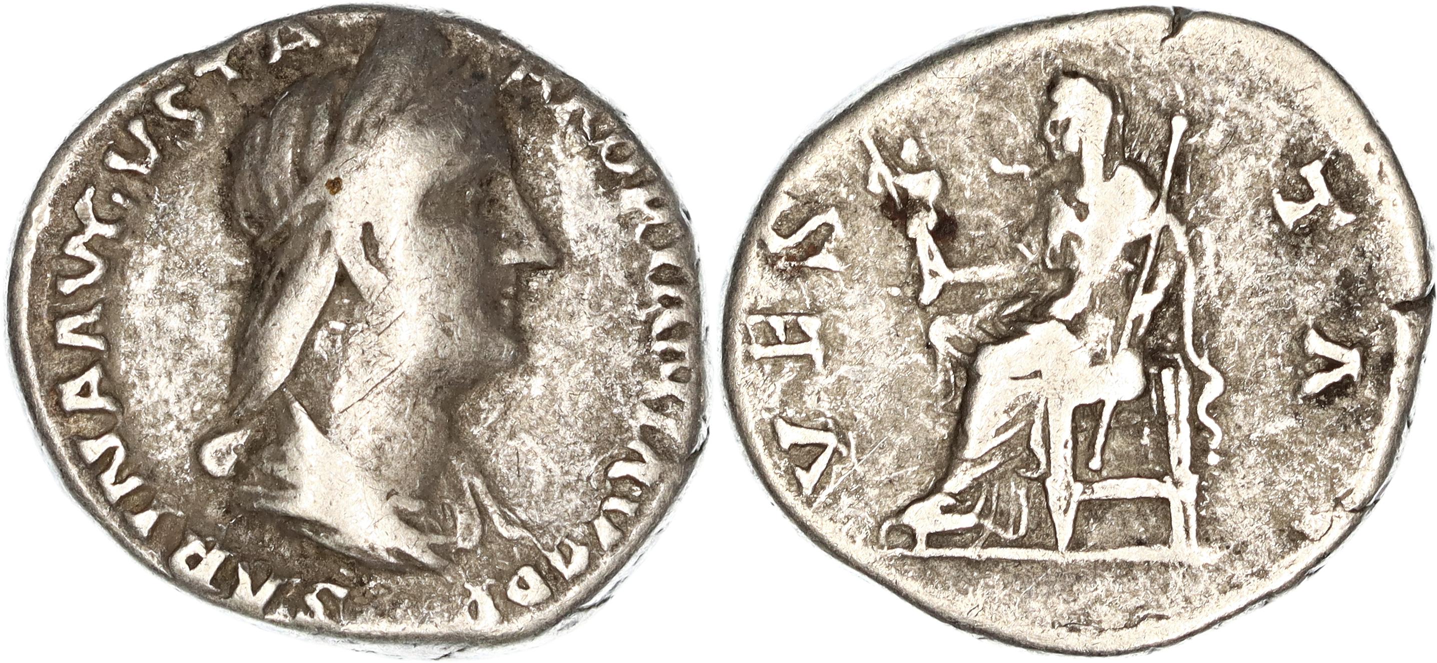 Roman Empire, Sabina, Silver Denarius, 136-138 AD, gF