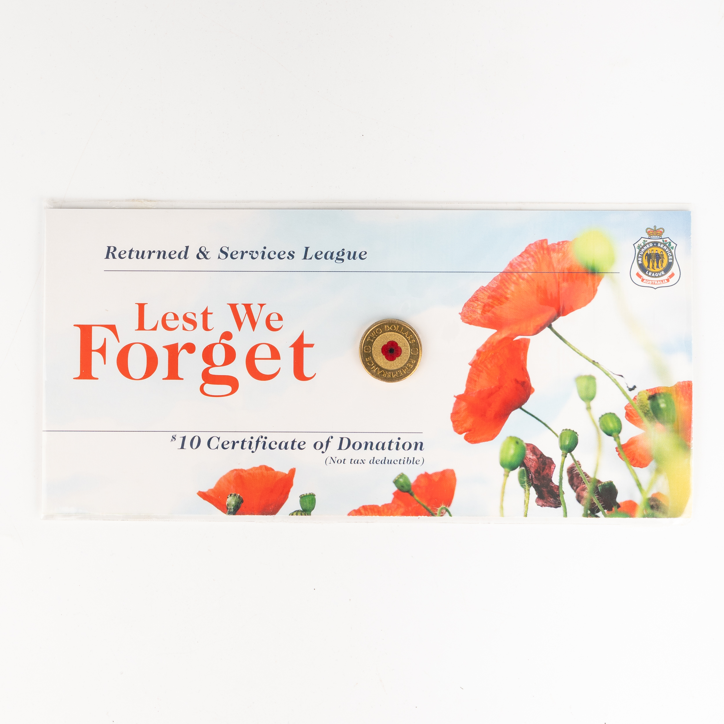 Elizabeth II, RSL - Lest We Forget Red Poppy, Two Dollars, 2012, UNC