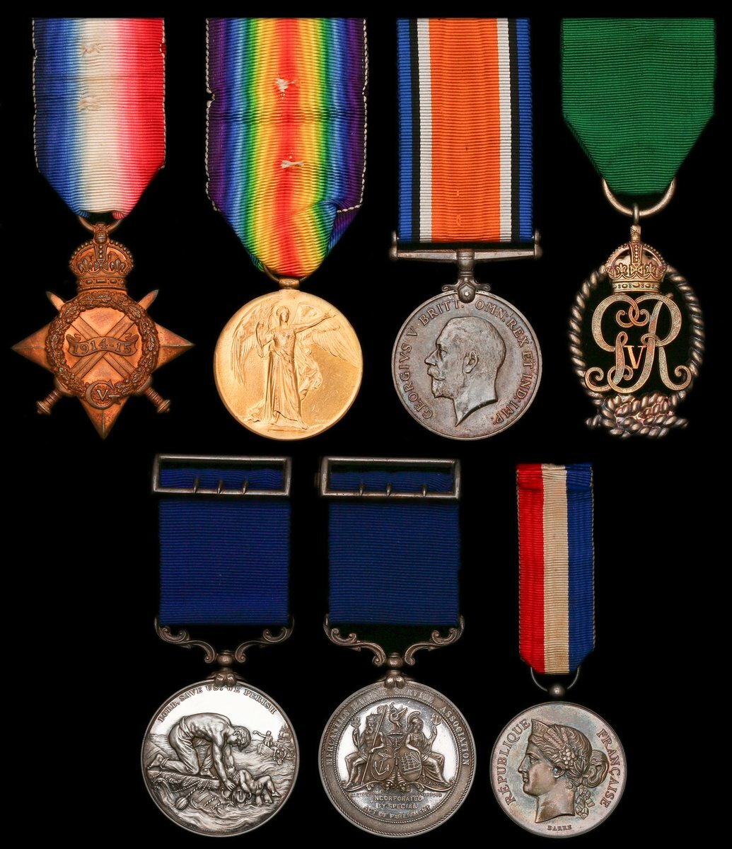 The Great War campaign and Lifesaving group of seven awarded to ...