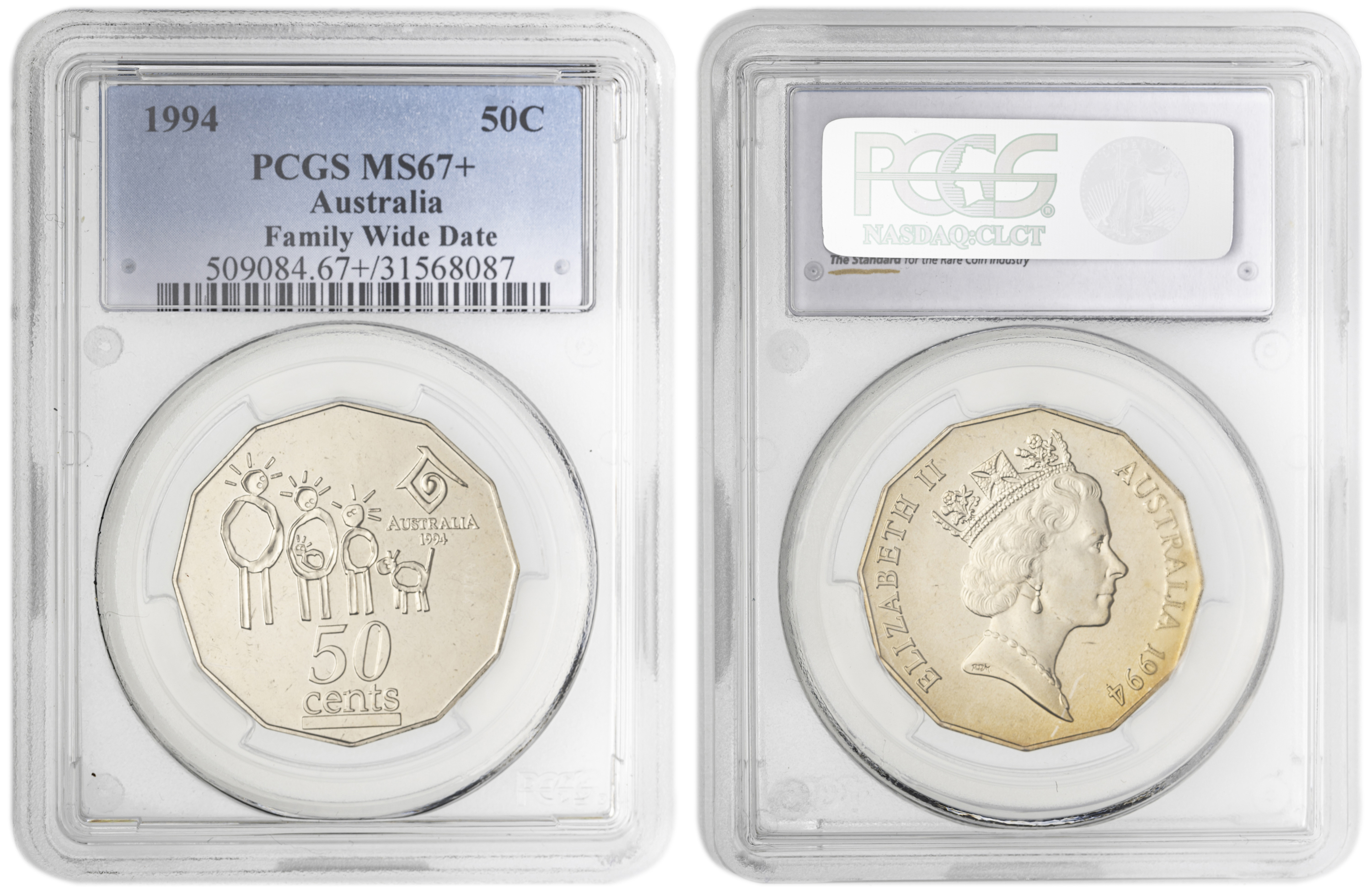 Family Wide Date , Fifty Cent, 1994, PCGS MS67+