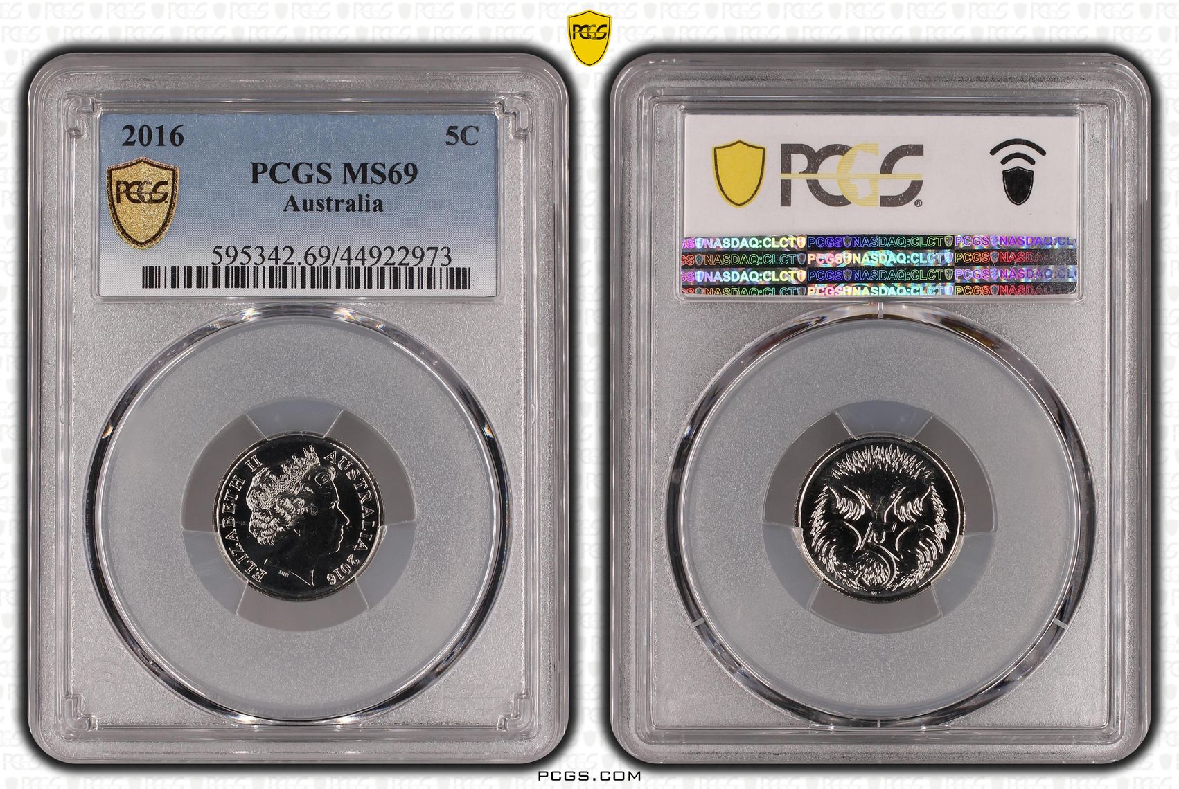 18 · 2016 Australia Five Cent, 5c PCGS - MS69 POP 7/0 -973