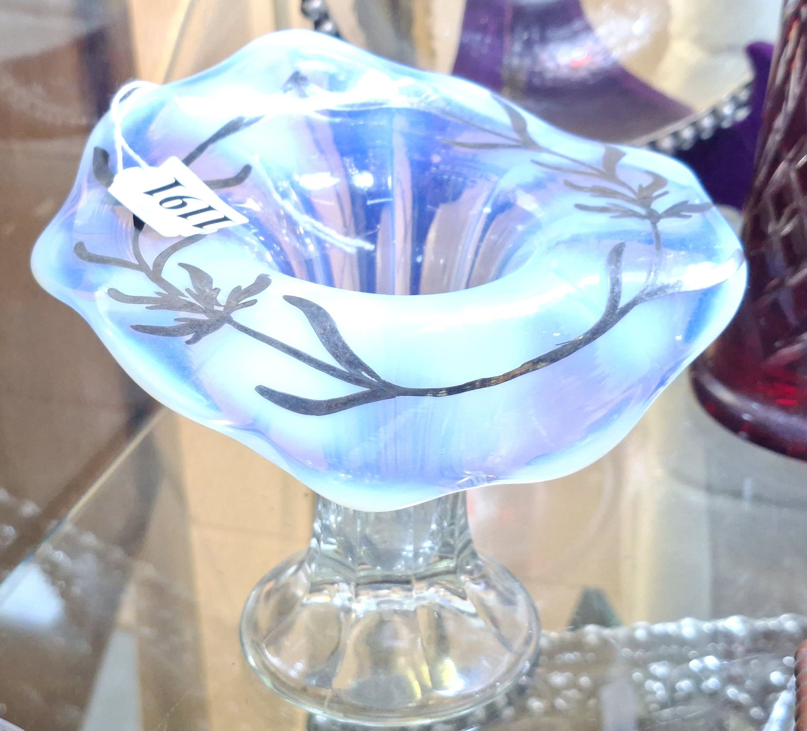 Vaseline Glass Jack In The Pulpit Vase