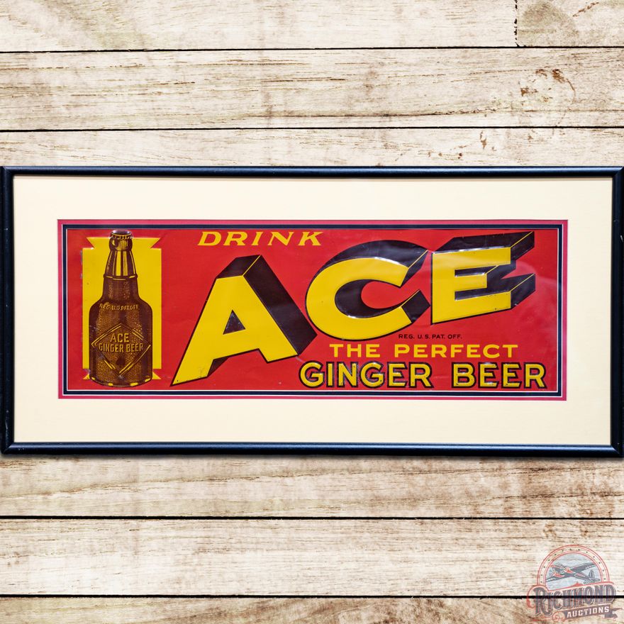 Drink Ace The Perfect Ginger Beer SST Embossed Framed Sign - 8