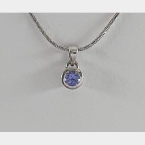 9CT WHITE GOLD PENDANT WITH EST 0,150CT TANZANITE 0,51G - 51929/12771