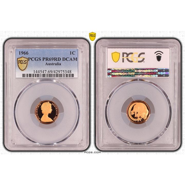 Elizabeth II, One Cent, PR69DCAM , 1966
