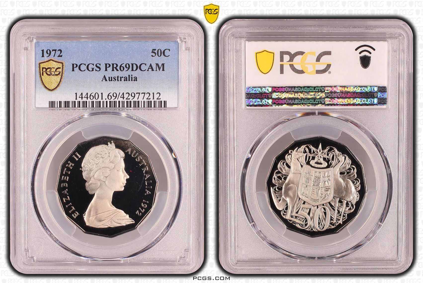 Elizabeth II, Fifty Cent, PR69DCAM , 1972