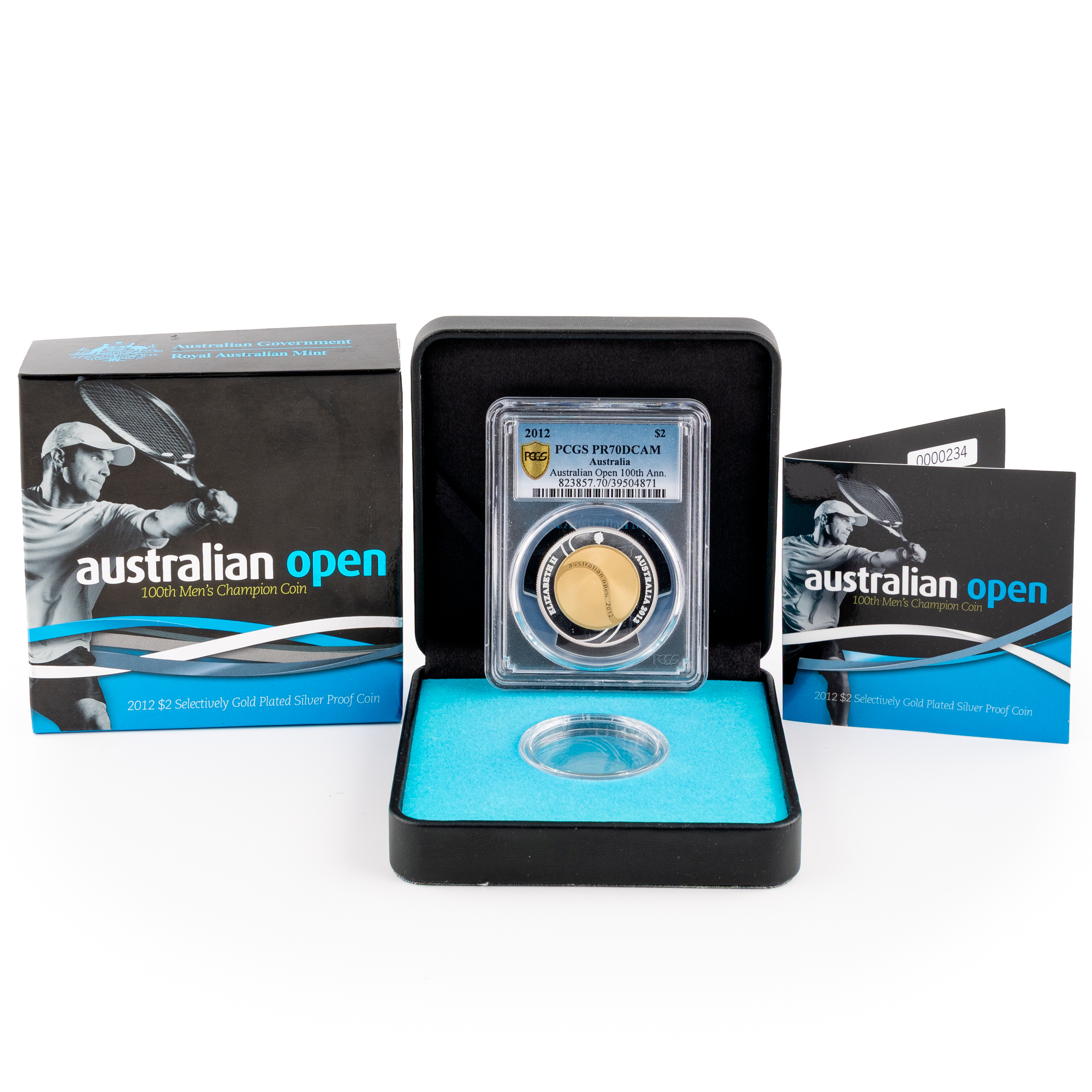 Australian Open 100th Ann., POP 13/0, Two Dollar, 2012, PCGS PR70DCAM