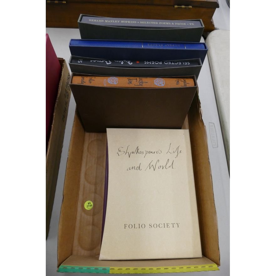 Box 5pc Folio Society Books in Slipcases